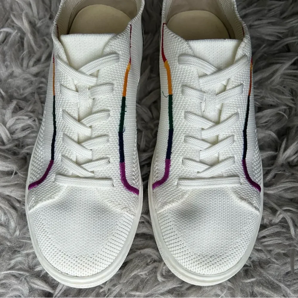 Vivaia Kama rainbow white lace up sneakers women’s shoe size 8 - Picture 4 of 11